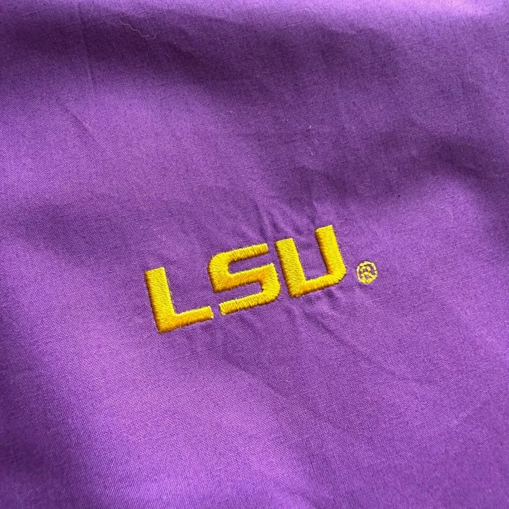 Thomas Dean LSU Tigers Mens L Purple Button Down Shirt Cotton College Football